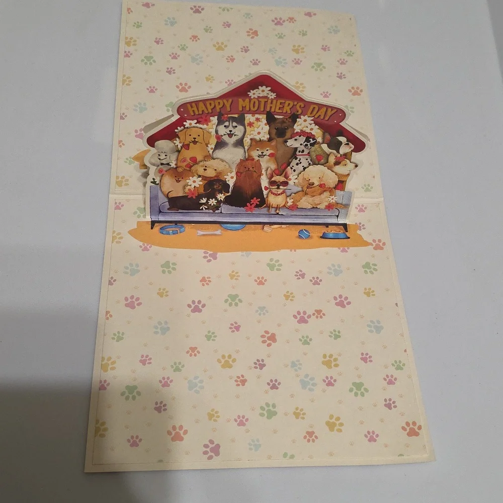 3D Pop-Up Colorful Cat-Themed Mother's Day Card